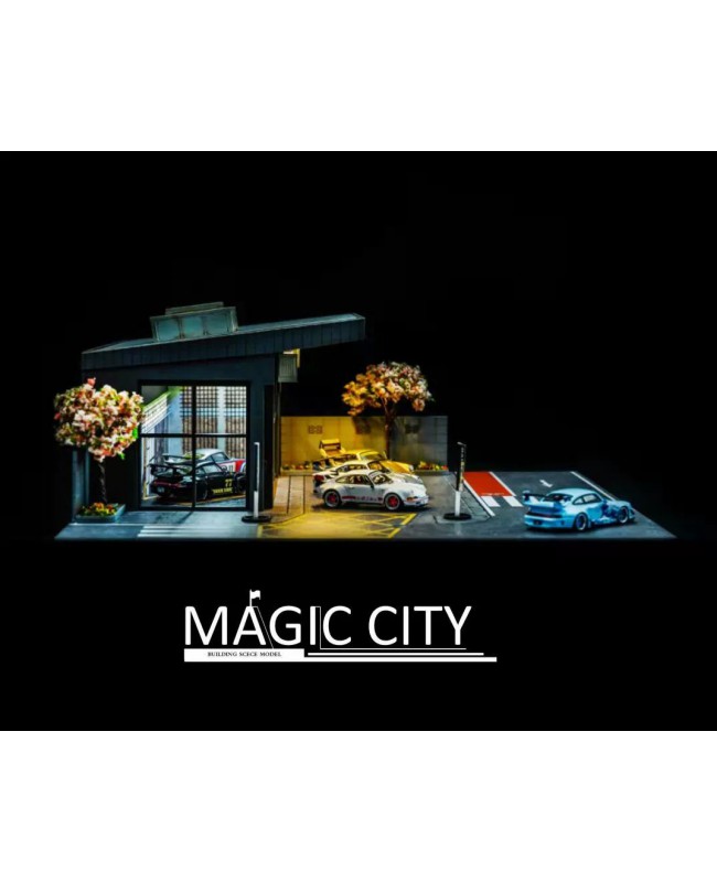 1:64 Magic City RWB 博物館 汽車模型場景