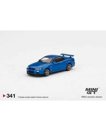 (預訂 Pre-order) MINI GT 1/64 Nissan Skyline GT-R (R34) V-Spec II Bayside Blue RHD (MGT00341-R) Diecast car model