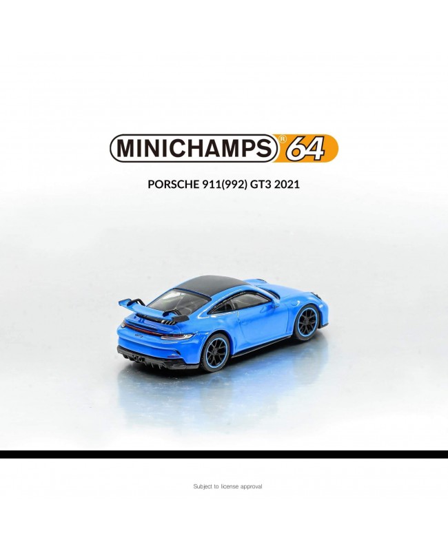 (預訂 Pre-order) MINICHAMPS 1/64 Porsche (Diecast Model) NEW casting** PORSCHE 911 GT3 (992) 2021 - SHARK BLUE