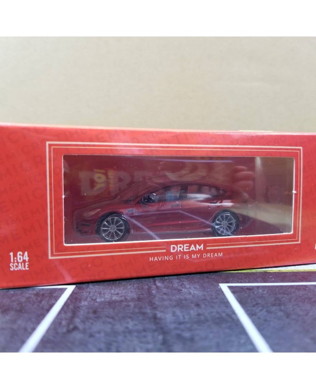 Dream 1:64 Tesla Model3 (Diecast Model) - Red