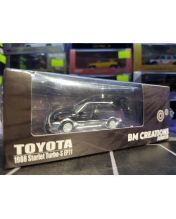 BM Creations 1/64 Toyota Starlet Turbo S EP71 (Black/Silver) (Diecast Model) 