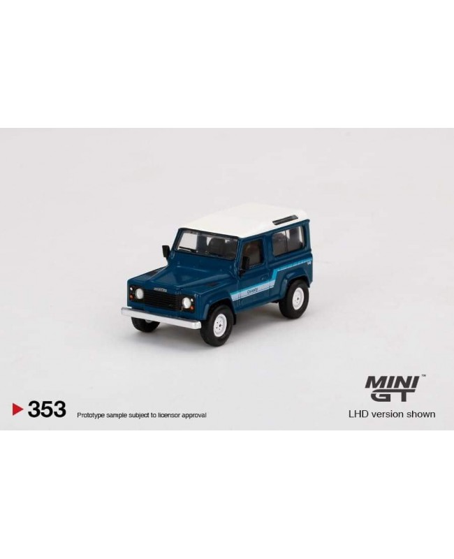 (預訂 Pre-order) Mini GT 1/64 Land Rover Defender 90 County Wagon Stratos Blue MGT00353 (Diecast Model)