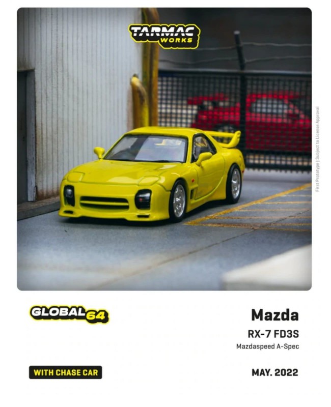 (預訂 Pre-order) Tarmac Works Mazda RX-7 (FD3S) Mazdaspeed A-Spec Competition Yellow Mica
