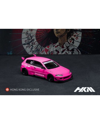 (預訂 Pre-order) HKM 1:64 Civic 5代 EG6 Pandem Rocket Bunny 寬體改裝版 (Diecast Model) - Pink