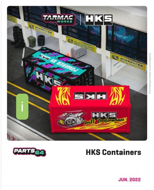 (預訂 Pre-order) Tarmac Works 1/64 (Diecast Model) HKS Container Base Parts64 2 pcs Set T64C-001-HKS