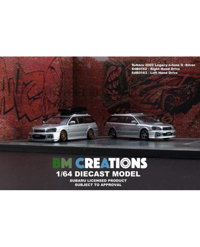 (預訂 Pre-order) BM Creations (Diecast Model) Subaru 2002 Legacy e-tune II - Silver 64B0162 - Right Hand Drive