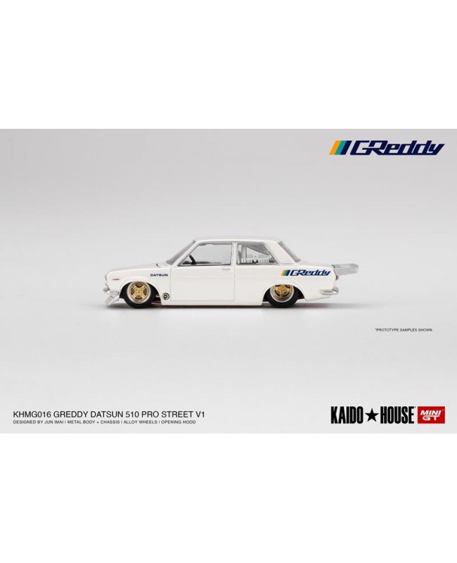 (預訂 Pre-order) Mini GT x Kaido House Datsun 510 Pro Street GREDDY (Diecast Model) White