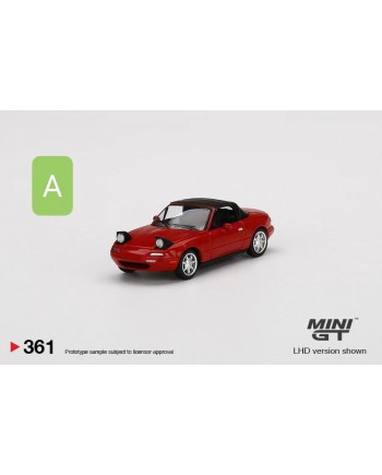 (預訂 Pre-order) Mini GT 1/64 Mazda Miata MX-5 (NA) Classic Red Headlight Up / Soft Top (Diecast Model)