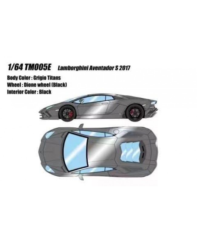 (預訂 Pre-order) Make up 1:64 Lamborghini Aventador S 2017 (Dione Wheel) Resin Model - Grigie Titans