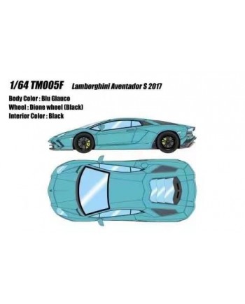 (預訂 Pre-order) Make up 1:64 Lamborghini Aventador S 2017 (Dione Wheel) Resin Model - Blu Glauco
