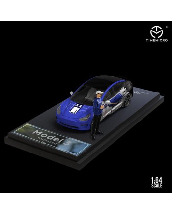 (預訂 Pre-order) TimeMicro 1:64 Tesla Model 3 機械塗裝 (Diecast Model) 機械藍人偶版