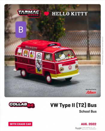 (預訂 Pre-order) Tarmac Works 1/64 VW Type II (T2) Bus Hello Kitty T64S-010-HK (Diecast Model)