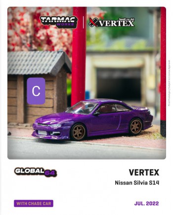 (預訂 Pre-order) Tarmac Works 1/64 Vertex Nissan Silvia S14 Purple Metallic T64G-018-PU (Diecast Model)