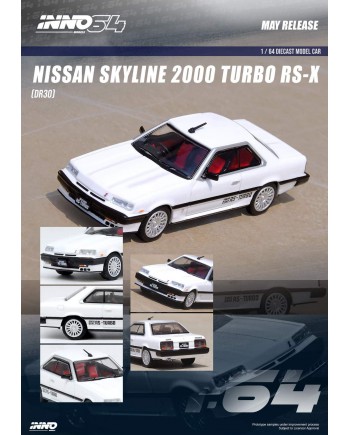 (預訂 Pre-order) Inno64 NISSAN SKYLINE 2000 TURBO RS-X (R30) White (IN64-R30-WHI) (Diecast Model)