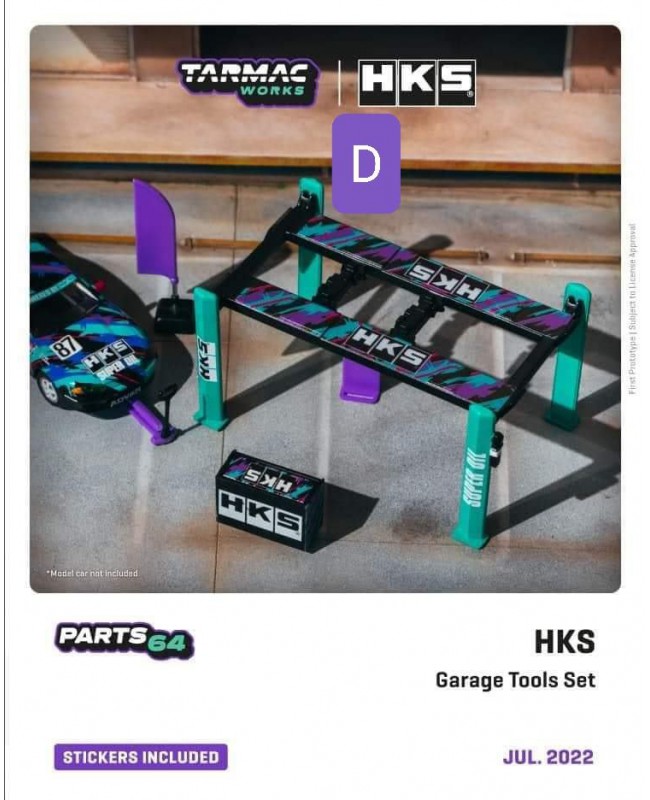 (預訂 Pre-order) Tarmac 1/64 Garage tools set HKS (T64A-001-HKS) Garage tools set (Diecast Model)