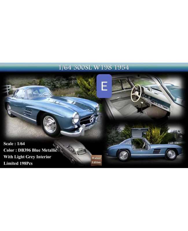 (預訂 Pre-order) MY64 1:64 Classic Benz 300SL W198 1954 (Resin car model) DB396 Blue Metallic