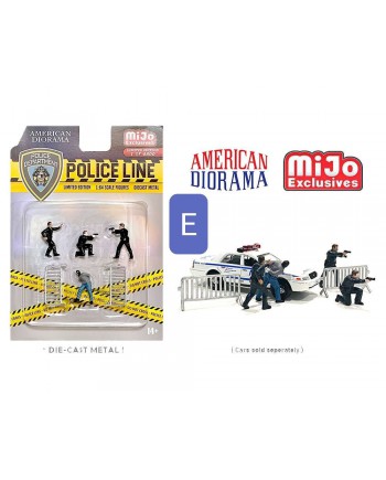 (預訂 Pre-order) American Diorama Mijo Exclusives 1:64 Figure Set - Police Line (Excluding car models) (AD-76493MJ)