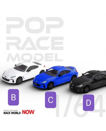 (預訂 Pre-order) Pop Race 1/64 Subaru BRZ (2022) - Black Silica (Diecast car model)