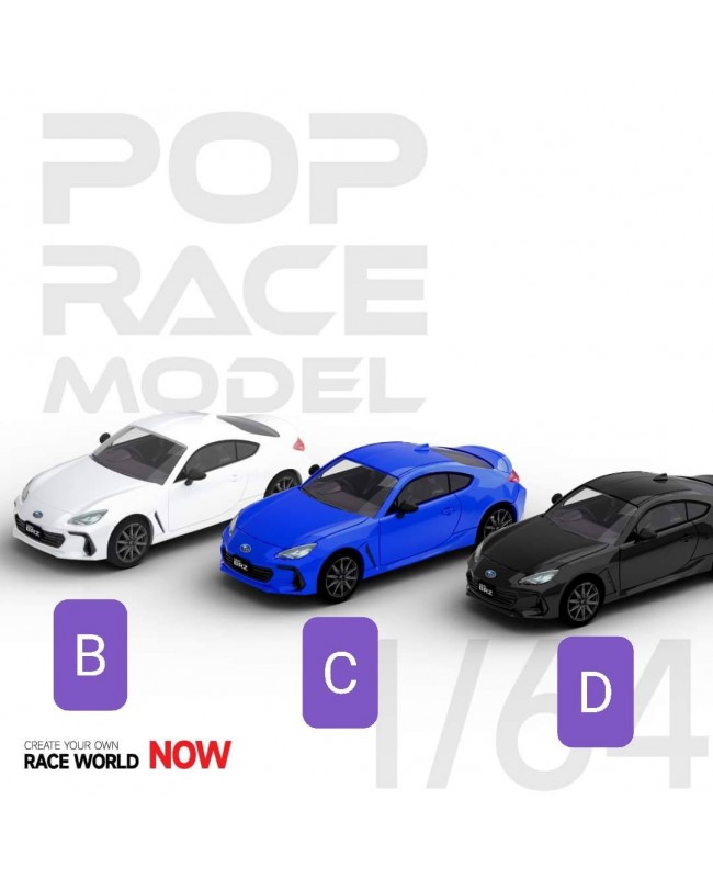 (預訂 Pre-order) Pop Race 1/64 Subaru BRZ (2022) - WR Blue (Diecast car model)