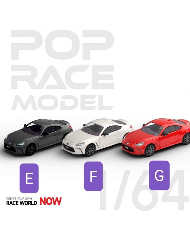 (預訂 Pre-order) Pop Race 1/64 Toyota GR86 (2022) - Halo White (Diecast car model)
