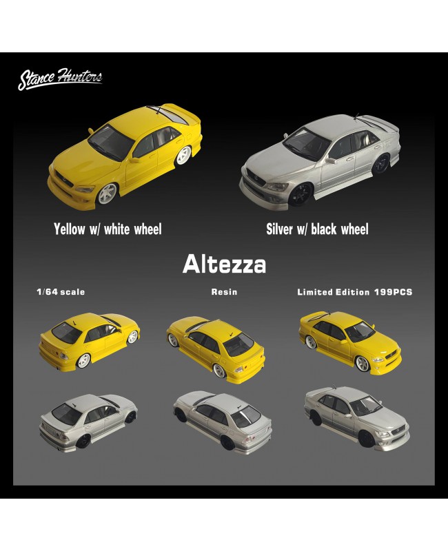 (預訂 Pre-order) Stance Hunters 1:64 Toyota Altezza (Resin car model) 銀色黑輪