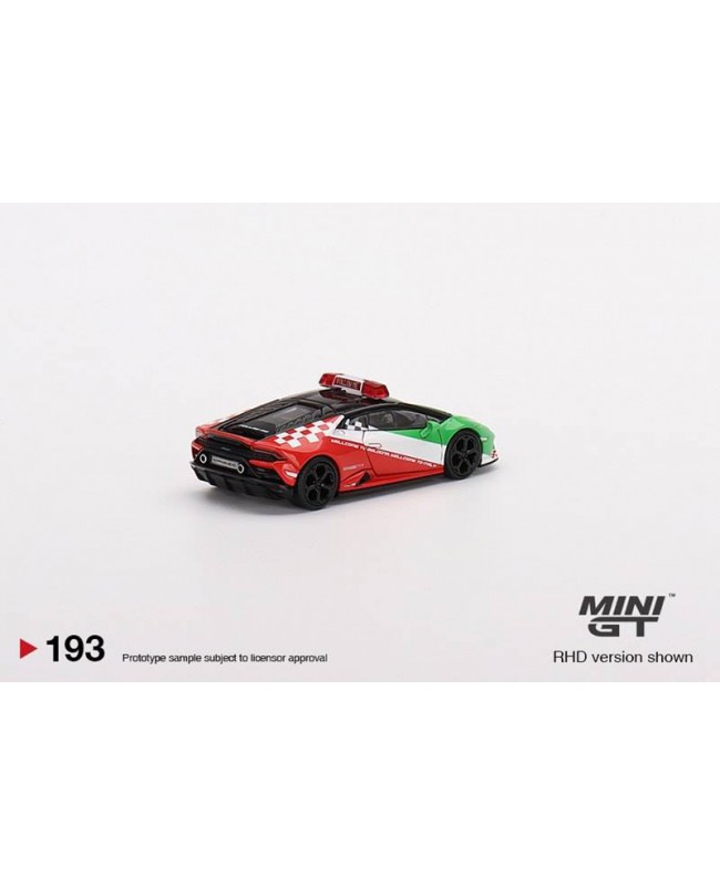 (預訂 Pre-order) Mini GT 1:64 Lamborghini Huracán EVO Bologna Airport 2020 Follow-Me Car (Diecast car model)