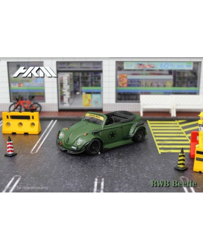 (預訂 Pre-order) HKM 1:64 RWB Beetle (Diecast car model) Matt Green