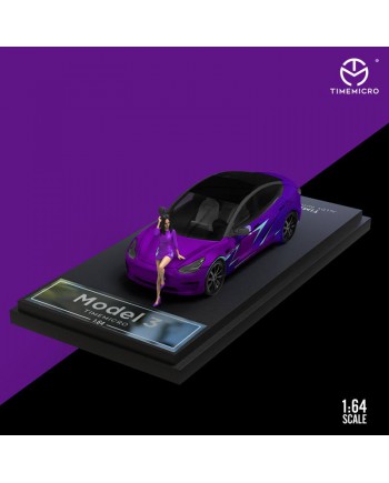 (預訂 Pre-order) TimeMicro 1:64 Tesla Model3 (Diecast car model) with Figure