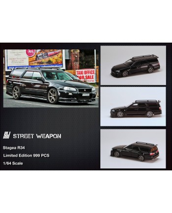 (預訂 Pre-order) Street Weapon 1:64 Stagea R34 “GT-R Wagon” (Diecast car model) Sliver