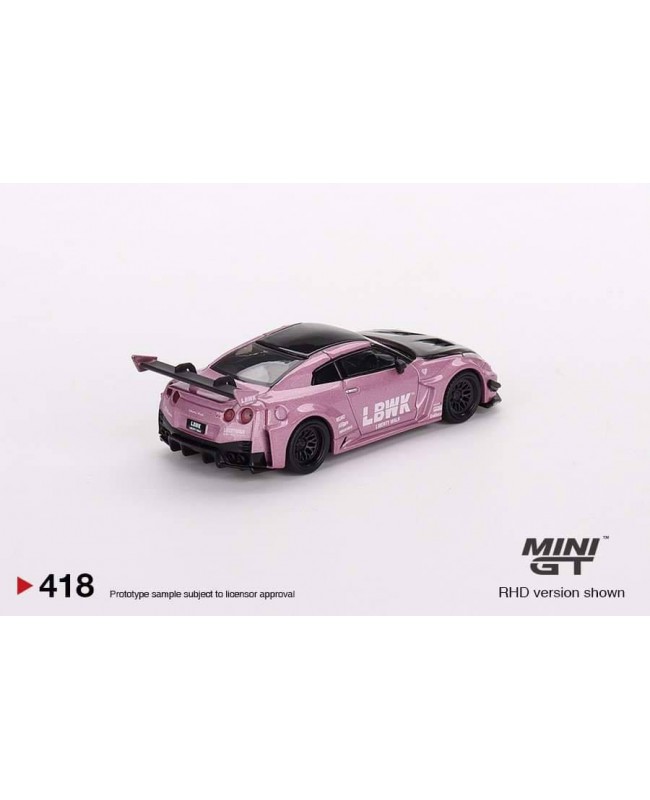 (預訂 Pre-order) Mini GT 1/64 #418 LB-Silhouette WORKS GT NISSAN 35GT-RR Ver.2 Passion Pink (Diecast car model)