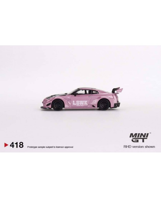 (預訂 Pre-order) Mini GT 1/64 #418 LB-Silhouette WORKS GT NISSAN 35GT-RR Ver.2 Passion Pink (Diecast car model)