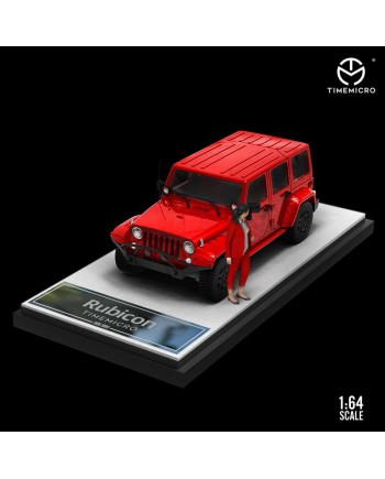 (預訂 Pre-order) TimeMicro 1:64 Jeep Wrangler Rubicon (Diecast car model) 火紅色人偶限量版