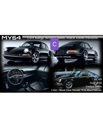 (預訂 Pre-order) MY64 1/64 Kaege Retro Classic (Resin car model) 限量199台 Black Gloss Metallic