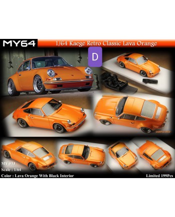 (預訂 Pre-order) MY64 1/64 Kaege Retro Classic (Resin car model) 限量199台 Lava Orange