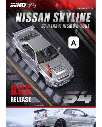 (預訂 Pre-order) Inno64 Nissan Skyline GT-R (R34) Nismo R-Tune R1 Sparkling Silver IN64-R34RT-SIL (Diecast car model)