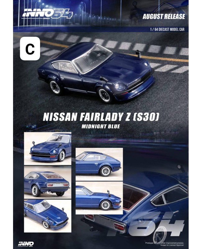 (預訂 Pre-order) Inno64 NISSAN FAIRLADY Z (S30) Dark Blue Metallic IN64-240Z-DBM (Diecast car model)