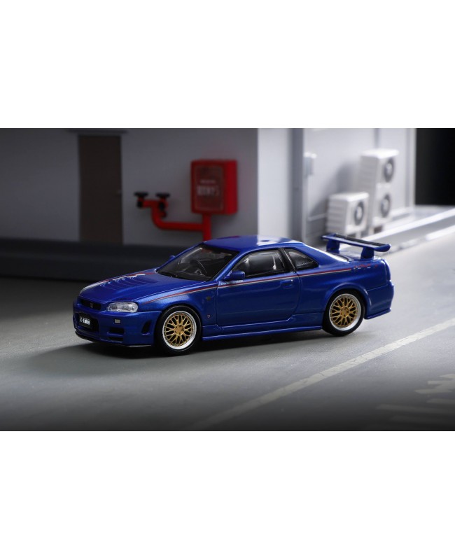 (預訂 Pre-order) Stance Hunters 1/64 Nissan Skyline R34 GTR  Z Tune Nismo Livery (Diecast car model) Blue
