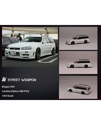 (預訂 Pre-order) Street Weapon 1:64 (Diecast car model) Stagea R34 珍珠白 (限量999臺)