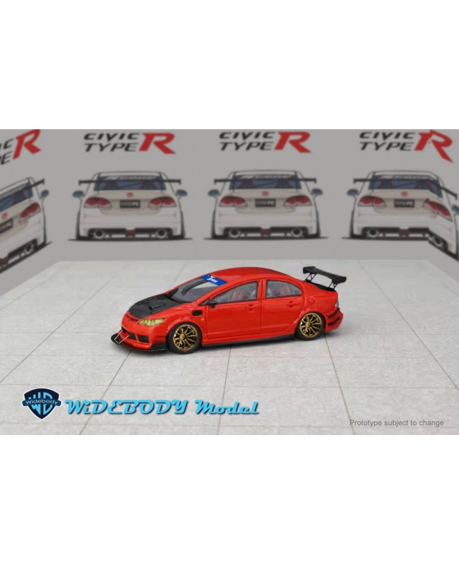 (預訂 Pre-order) Widebody WB 1:64 Civic 8代 FD2 Type R 3代Spoon 改裝 Track Edition 爆改版 (Resin car model) 限量299台 Red