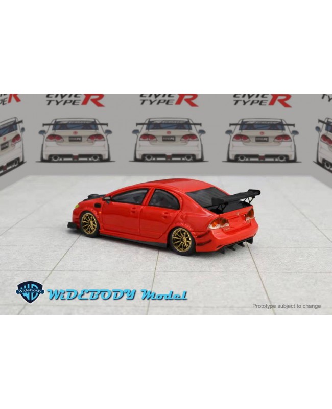 (預訂 Pre-order) Widebody WB 1:64 Civic 8代 FD2 Type R 3代Spoon 改裝 Track Edition 爆改版 (Resin car model) 限量299台 Red