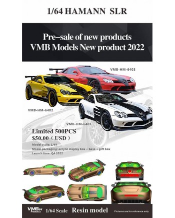 (預訂 Pre-order) VMB 1:64 Hamann SLR (Reain car model) 限量500台 Yellow