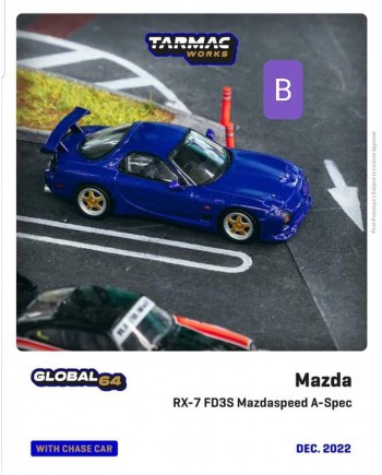 (預訂 Pre-order) Tarmac works 1/64 (Diecast car model) T64G-012-BL  Mazda RX-7 FD3S Mazdaspeed A-Spec Innocent Blue Mica