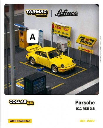 (預訂 Pre-order) Tarmac Works 1/64 Porsche 911 RSR 3.8 Yellow T64S-003-YL (Diecast car model)