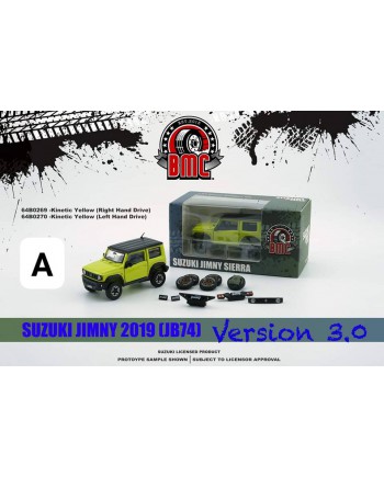 (預訂 Pre-order) BM Creations 1/64 SUZUKI JIMNY (JB74) 2019 (Diecast car model) Kinetic Yellow 64B0269 -RHD