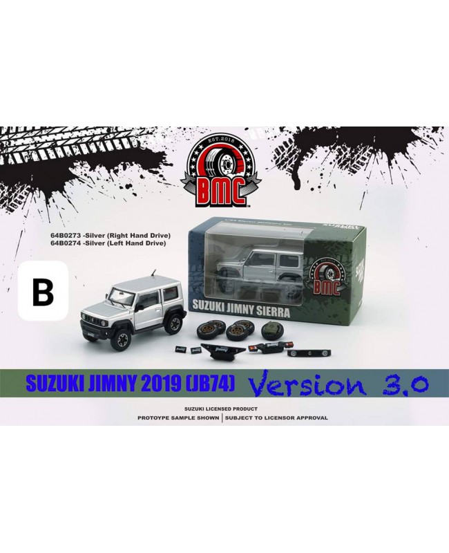 (預訂 Pre-order) BM Creations 1/64 SUZUKI JIMNY (JB74) 2019 (Diecast car model) Silver 64B0273 -RHD