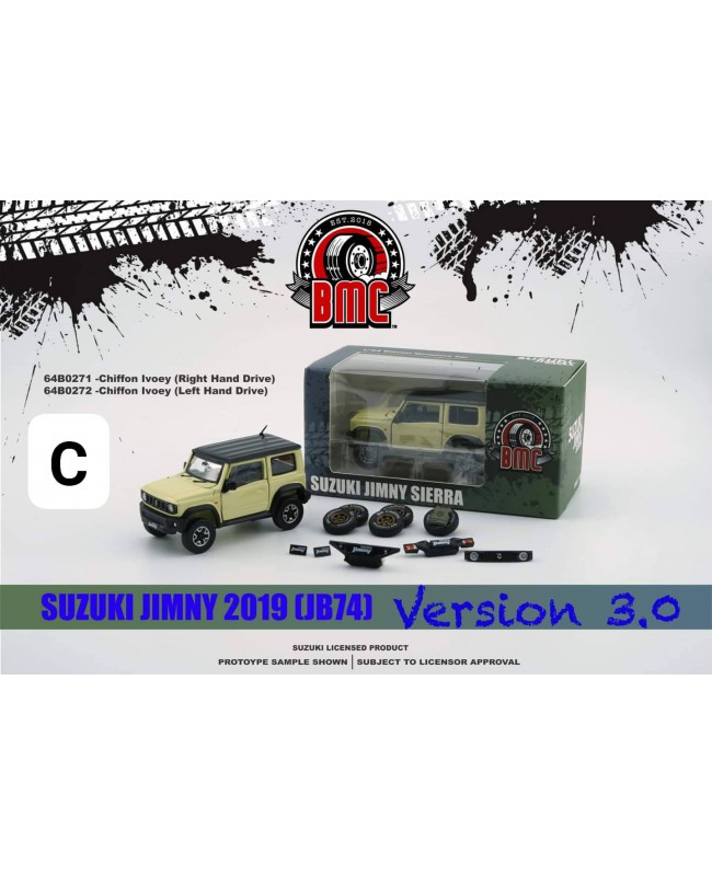 (預訂 Pre-order) BM Creations 1/64 SUZUKI JIMNY (JB74) 2019 (Diecast car model) Chiffon Ivory 64B0271 -RHD