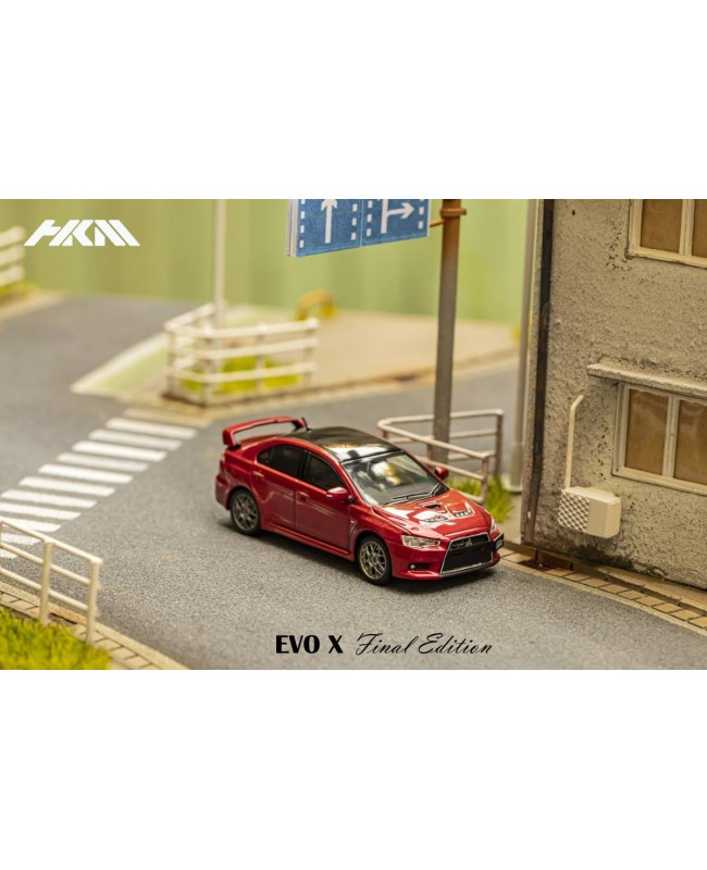(預訂 Pre-order) HKM 1:64 Lancer Evolution EVO X 1黑色車頂Final Edition (Diecast car model) 限量999台 Red