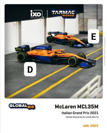 (預訂 Pre-order) Tarmac Works 1/64 McLaren MCL35M Italian Grand Prix 2021 Winner Daniel Ricciardo / McLaren MCL35M Italian Grand Prix 2021 Lando Norris (Diecast car model) T64G-F040-DR2 / T64G-F040-LN2