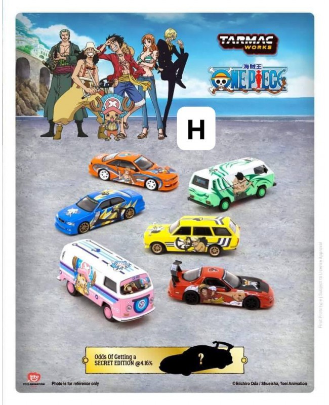 (預訂 Pre-order) Tarmac Works 1/64 Tarmac Works x One Piece Model Car Collection VOL.1 (Diecast car model) T64G-Boxset-OP22