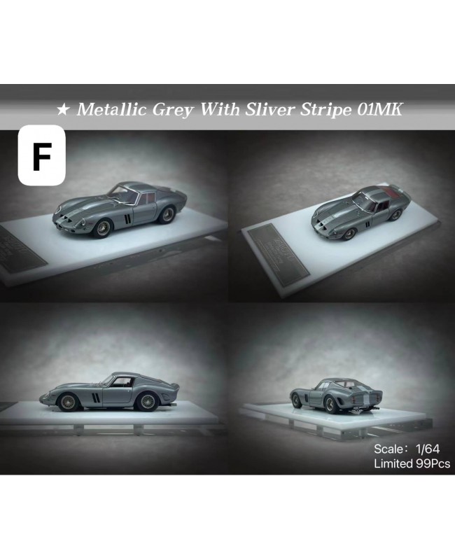 (預訂 Pre-order) MY64 250GTO (Resin car model) 限量99台 ★ Metallic Grey With Sliver Stripe O1MK